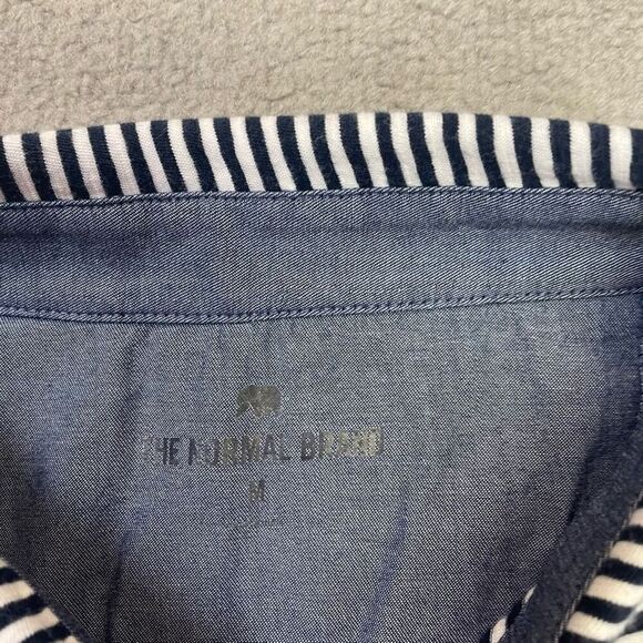 NWT The Normal Brand Mens Striped Vintage Slub Pocket Polo Shirt Navy Medium - Picture 3 of 7